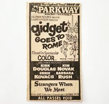 1963 Parkway Drive In Gidget Goes To Rome Movie Advertisement Kirk Dougl... - $27.87 CAD