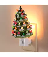Green Snow-Capped Ceramic Tree Night Light, Set of 2 - $906.89 MXN