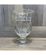 Block Vintage Lead Crystal 7&quot; Tulip Garden Hurricane Candle Holder - $9.49