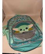 Star Wars Grogu Baby Yoda 11” Adj. Backpack 2 Zipper Pouches Lt Green￼ - $300.05 MXN