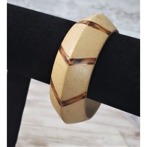 Vintage Bracelet / Bangle - Unusual Wooden Light Brown - £11.85 GBP