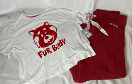 Disney Store Turning Red Pajama Set for Women Fuzzy Pants &amp; Tee Size X Large new - £22.53 GBP