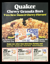 1983 Quaker Chewy Granola Bars Circular Coupon Advertisement - $15.16