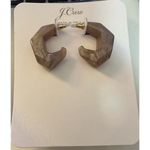 J. Crew Made-in-Italy dimensional hoop earrings white taupe new with tags - £11.64 GBP