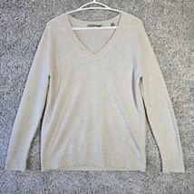 Vince Weekend Cashmere Sweater Womens XS Cream V Neck Pullover Long Sleeve - $70.25