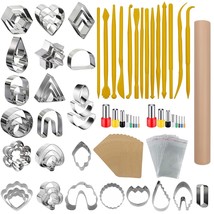 100 Pcs Polymer Clay Cutters Set, 49 Shapes Clay Earring Cutters With 51 Earring - £20.79 GBP