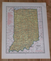 1943 Vintage Wwii Map Of Indiana / Iowa - £14.65 GBP
