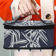 Navy Bamboo Leaves Print Insulated Lunch Bag - $34.00