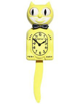 Original  Kit Cat Clock Klock in Yellow Rolling Eyes Wagging Tail 15.5″ ... - $165.95