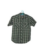 Williams Bay Pearl Snap Button Plaid Shirt Mens Short Sleeve Pockets Wes... - $23.09