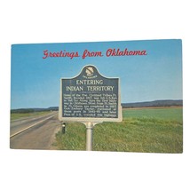 Postcard Greetings From Oklahoma Entering Indian Territory Chrome Unposted - £6.44 GBP