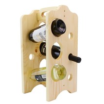 Unique Tilted Freestanding Upcycled Wooden Wine Rack Handmade Natural Wood - $26.42+