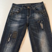 Size 26 (28 x 31) Grace in LA Easy Fit ~ ￼￼Decorated Women&#39;s Distressed ... - $814.84 MXN