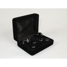 Men's J.Valintin Tuxedo Shirt Cufflinks Stud Set Black Silver 92565 image 6