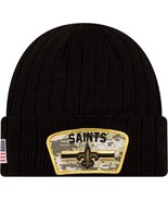 Mens New Era New Orleans Saints Salute to Service Knit Beanie - BLACK - ... - £18.96 GBP