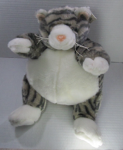 Unipak 9&quot; Grey Tabby Cat Plumpee Plush Feline Stuffed Animal Kitty W/Tag 233CS - £16.92 GBP