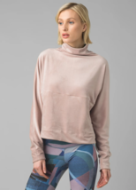 NWT Womens PrAna Yoga L Casual Top New Phoenix Pullover Velour Dovetail Pink Tan - £115.99 GBP