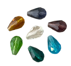 25 Celestial Crystal® Faceted Assorted Multicolor 15x10mm Pear Teardrop Beads - £4.00 GBP