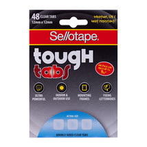 Sellotape Clear Double Sided Tough Tab 48pcs (12x12mm) - £25.69 GBP