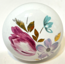 VTG 1985 Belwith Fine Porcelain Hand Painted Floral Ceramic Knob Drawer ... - $10.62