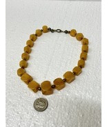 Vintage Art Deco Amber Bakelite Square Faceted Bead Necklace 67 Gm. 18&quot; L - $4,664.70 MXN