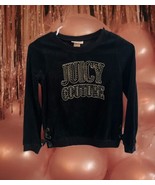 NWT Juicy Couture Girls Black Top Sweater Long Sleeve Logo Size 8/10 Top... - $34.65