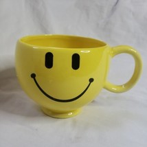 Smiley Mug Teleflora Yellow 20oz Oversized Coffee Cup Happy Face Smiling Emoji - £8.69 GBP