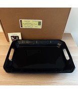 Longaberger Large Serving Tray Handled Platter Ebony Black Rectangular 1... - £122.69 GBP