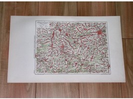 1924 Original Vintage Map Of Zwickau Chemnitz Vicinity Saxony Sachsen Germany - £14.99 GBP