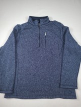 Woolrich Sweatshirt Mens L Blue Pullover 1/4 Zip Fleece Pocket Outdoor Light - £13.47 GBP
