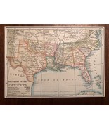 Vintage Color US THE SOUTH SOUTHERN STATES Print Plate 5.5&quot; x 8&quot; Unframed - £11.20 GBP