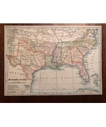 Vintage Color US THE SOUTH SOUTHERN STATES Print Plate 5.5&quot; x 8&quot; Unframed - £10.70 GBP