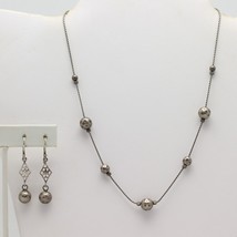 Retired Silpada Sterling Hammered Bead Station Necklace &amp; Earrings N1827... - $59.99