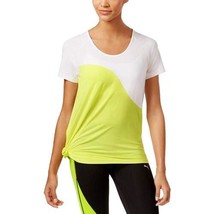 PUMA Womens Activewear Evo Side Tie Colorblock T-Shirt Color White Color M - £24.41 GBP