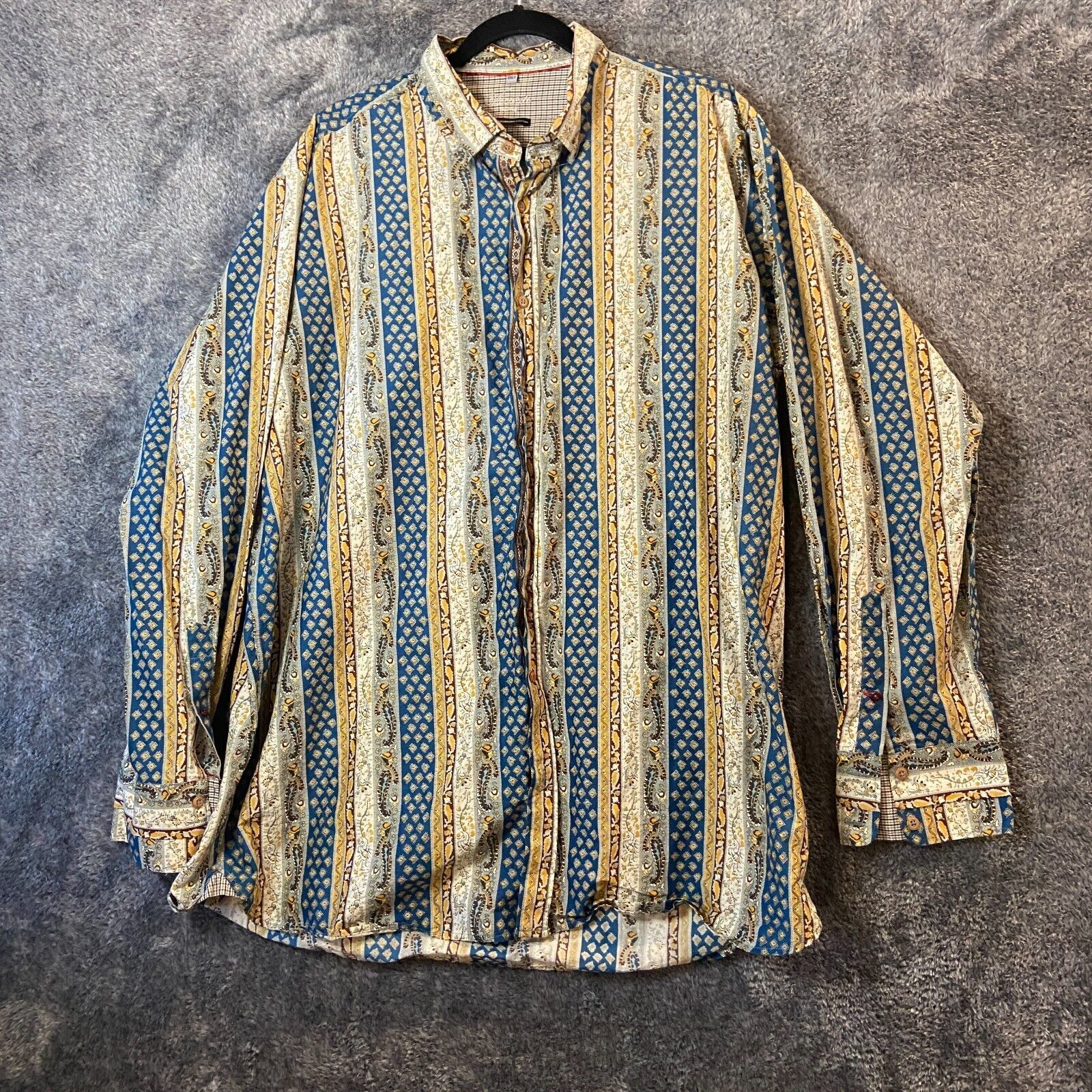 Primary image for Visconti Shirt Mens 2XLT Boho Shiny Uomo Dress Formal Big and Tall 2 Ply Cotton