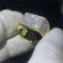 Elvis Presley TCB NY Stage CZ Jumpsuit Yellow Gold Plated 18K Men Ring S.8-13 - £24.98 GBP