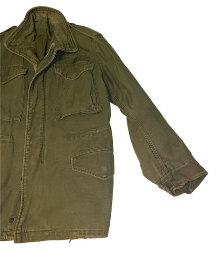 Vintage 70s US Army M-65 Field Jacket Olive Drab Distressed Faded Military Coat image 4