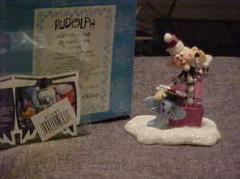 Enesco Rudolph Charlie In The Box With Plane Figurine MIB 725099 - £58.83 GBP