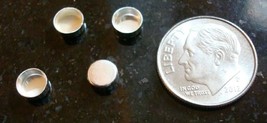 4 Bezel cups sterling silver 5mm round machine made plain edge bezel cup... - £3.09 GBP