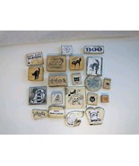 Halloween Wood Rubber Stamps LOT of Cat Kitten Cats  Bat Mouse Trick Or ... - $13.78