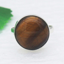 925 Sterling Silver Tiger Eye Ring Handmade Jewelry Birthstone Ring Gift For Her - £23.30 GBP