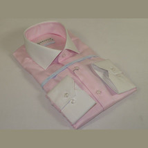 Mens 100% Italian Cotton Shirt High Quality Non Iron SORRENTO Turkey 4441 Pink image 5