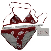 Bikini Red and White floral swimsuit Size 8 D193 - £4.69 GBP