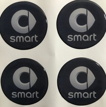 Logo Smart 4 x 50 domed stickers for wheel center caps - £10.22 GBP