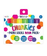 OOLY, Chunkies, Paint Sticks, Quick Drying, Set of 6 - Neon Set, Twistab... - £12.70 GBP