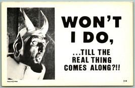 Devil Comic Won&#39;t I Do Till The Real Thing Comes Along? UNP Chrome Postcard F1 - £12.03 GBP