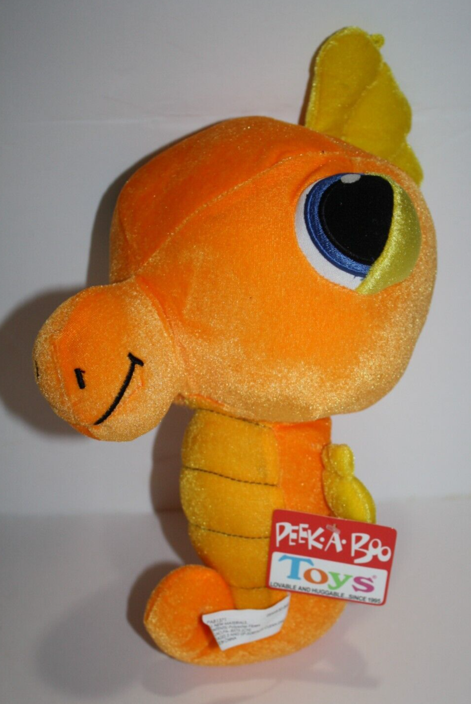 Primary image for Peek A Boo Toys Neon Orange Seahorse 14" Plush Soft Toy Stuffed Sewn Eyes New