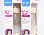 Mam Easy Start Anti Colic Bottle 2 Months And Up Lot Of 2 Soft Flat Nipple - $19.30