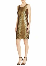 Lauren Ralph Lauren Sequined Shift Dress Copper Womens  6 S NWT $295 Flapper - £33.82 GBP