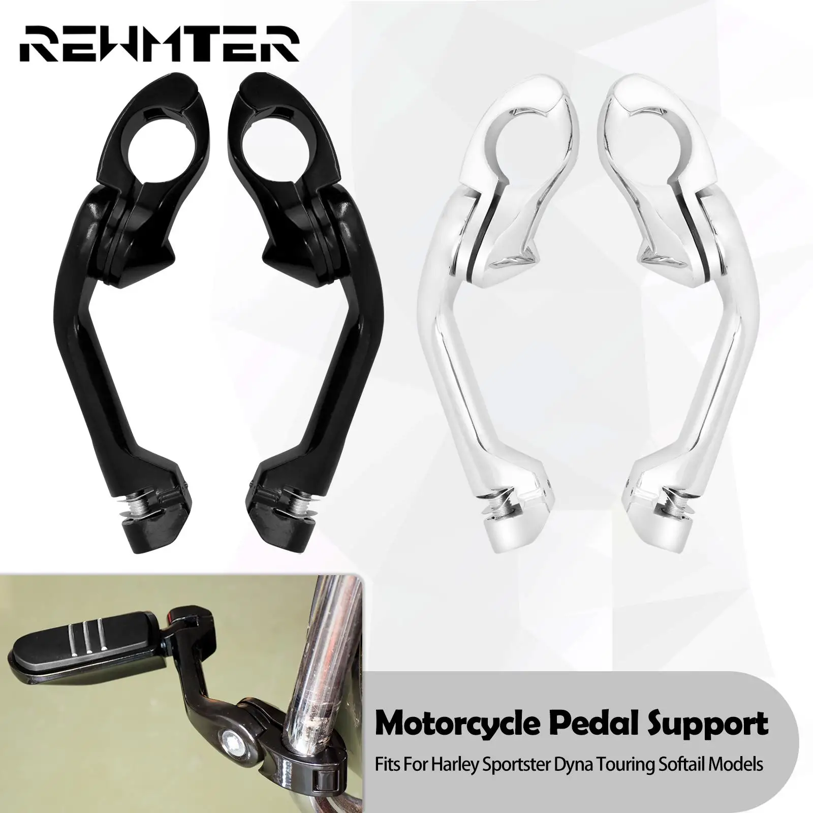 M highway footpeg mount 1 25 engine guards pegs clamp support for harley dyna sportster thumb200